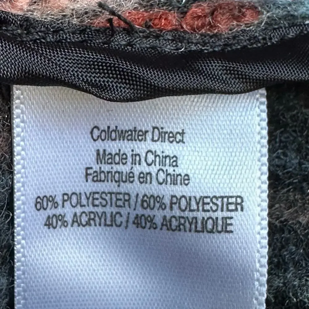 Coldwater Creek Textured Knit Jacket Cardigan Petite Large Blue Red Button Front